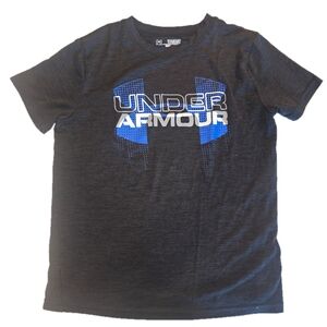 EUC Under Armour Kids Charcoal and Blue Tee size YMD